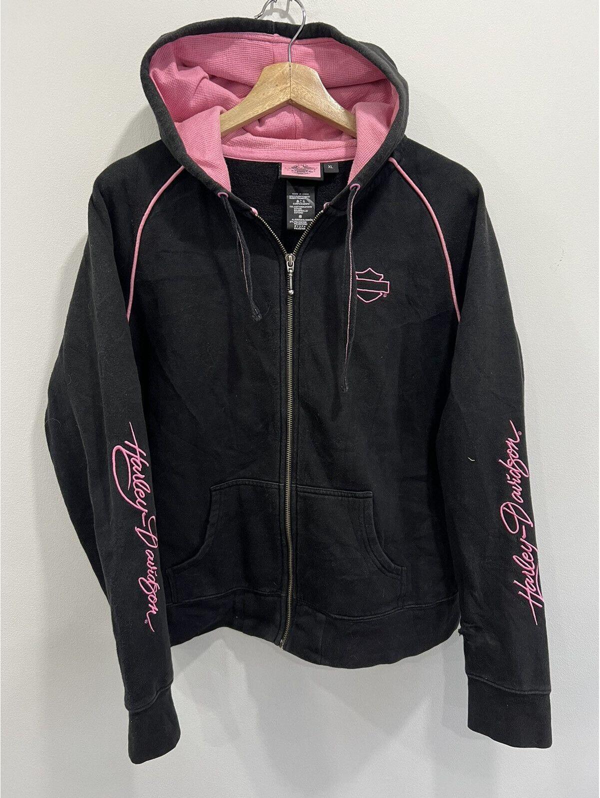Vintage Harley Davidson Womens Hoodie Sweater Zip Up